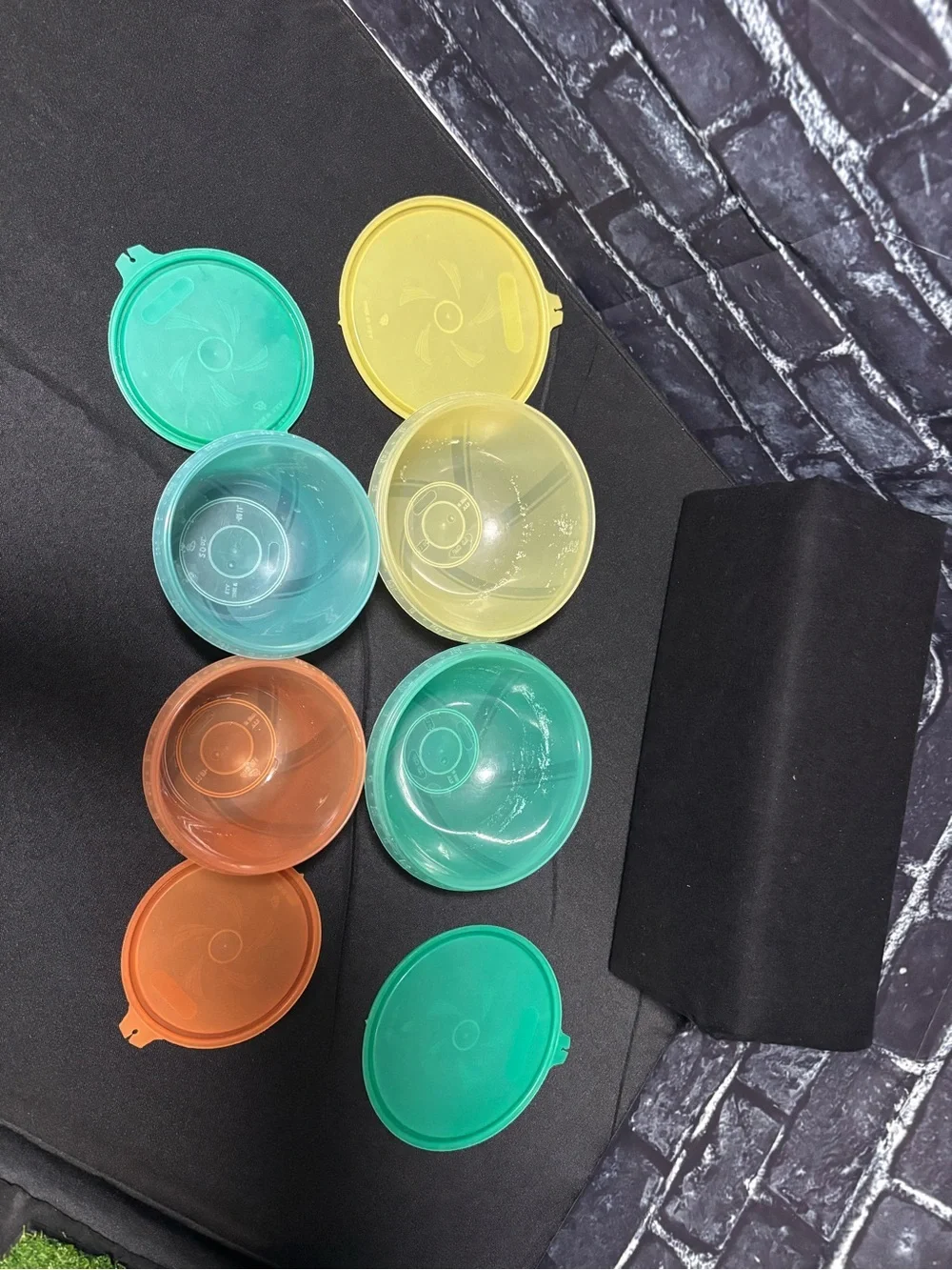 Vintage Tupperware Santa Fe Stacking Bowls Set of 4 with Lids Retro